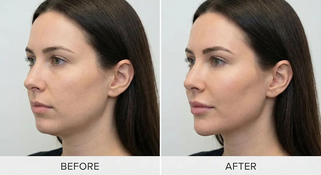 قبل و بعد زاویه سازی فک با ژل